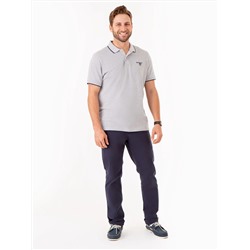 MARLED YARN POLO SHIRT WITH EMBROIDERED CREST