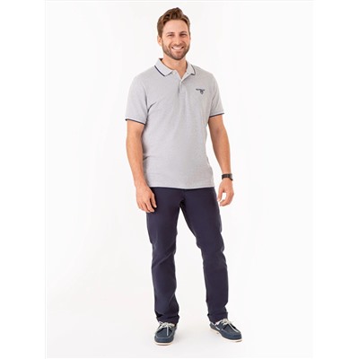 MARLED YARN POLO SHIRT WITH EMBROIDERED CREST