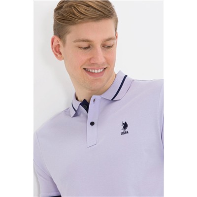 Erkek Lila Basic Polo Yaka Tişört