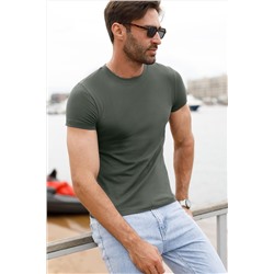 Футболка slim fit из премиального хлопка с эластаном VILATTE #1026803