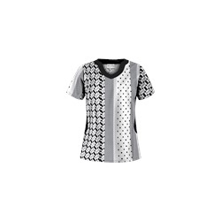 UA Retro Rhapsody White Print Scrub Top