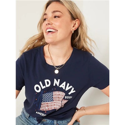 2021 U.S. Flag Graphic Tee for Women