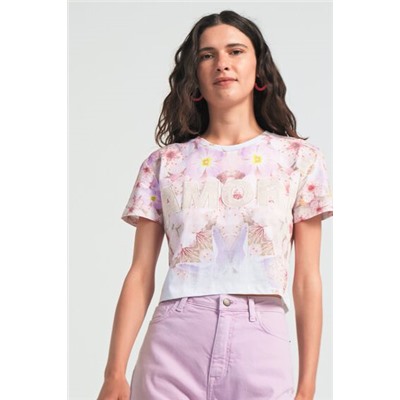 Camiseta crop Amore