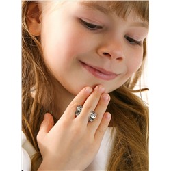 Серьги детские из серебра с фианитами родированные - Кошечки, Кошки 925 пробы 5030р232