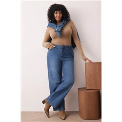 Mavi Yüksek Bel Geniş Paça Denim Büyük Beden Wide Leg Jeans TBBAW26CJ00001