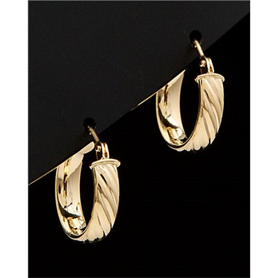 14K Italian Gold Textured Huggie Hoops