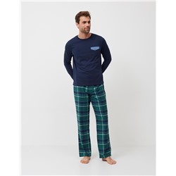 Flannel Pyjamas Trousers, Men, Multicolour