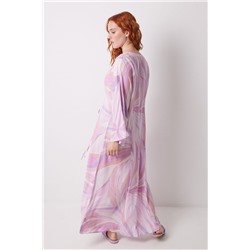 Vestido midi viscosa print geométrico