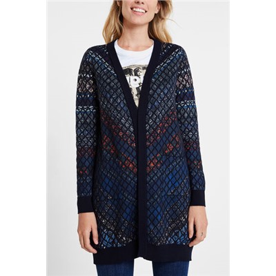 Chaqueta abierta punto fino