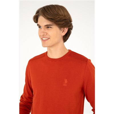 Erkek Slim Fit Bisiklet Yaka Kiremit Basic Kazak