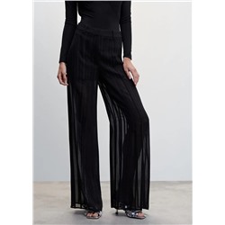 Pantalón semitransparente raya diplomática -  Mujer | MANGO OUTLET Melilla
