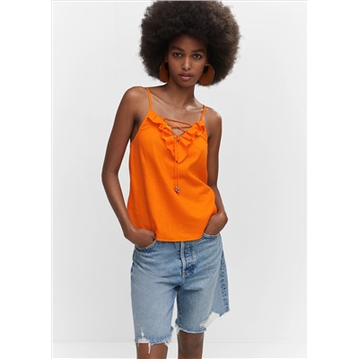 Top cordón ajustable volantes