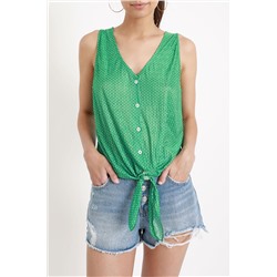 Top Blanco y verde