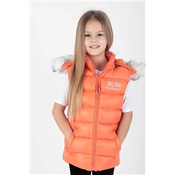 AHENGİM Kız Çocuk Yelek Kız Çocuk Kapüşonlu Şişme Yelek Kürklü Ak215657 1-2-10001100