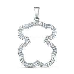 Серьги из серебра с фианитами родированные - Мишки 221-10-155-1р