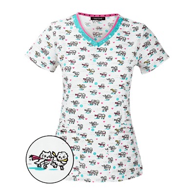 heartsoul Scrubs Let's Skate Print Top