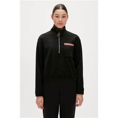 Bad Bear, Tine Half-Zip Siyah Yarım Femuarlı Kadın Polar Sweatshirt