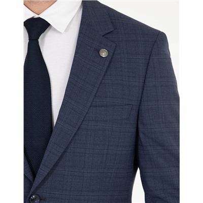 Ekose İndigo Slim Fit Takım Elbise