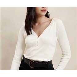 Ribbed Henley Top