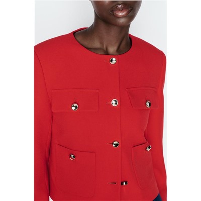 SHORT BLAZER WITH GOLDEN BUTTON DETAIL