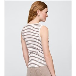 Ribbed Stripe Shell Tank Top