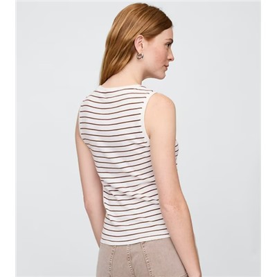 Ribbed Stripe Shell Tank Top