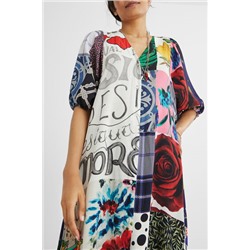 Vestido camisero midi patch