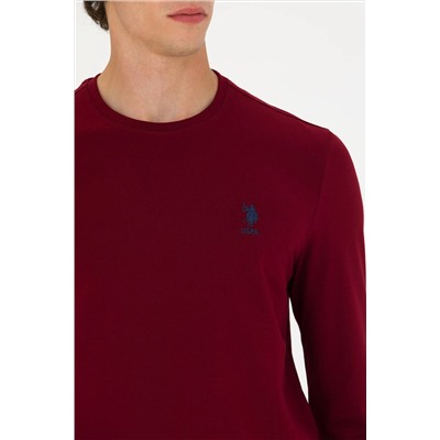Erkek Bordo Basic Sweatshirt