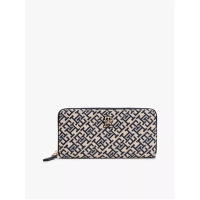 Jacquard Monogram Logo Large Zip Wallet
