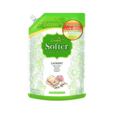 MITSUEI Softer Кондиционер антибактериальный для белья с органическими эссенциями аромат белого мускуса 1200 мл сменная упаковка