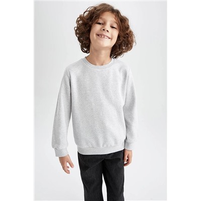 Defacto Erkek Çocuk Regular Fit Bisiklet Yaka Kalın Kumaş Sweatshirt Z4750A623SP
