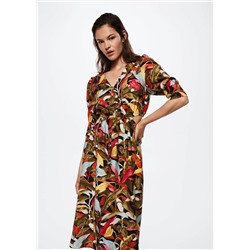 Vestido estampado abertura  -  Mujer | MANGO OUTLET España
