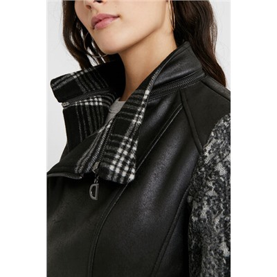 Chaqueta biker slim tartán