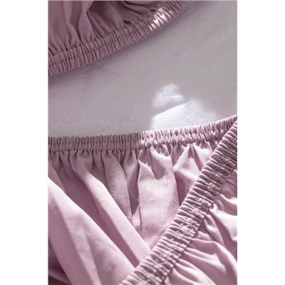 Manon King Size %100 Pamuk Ranforce Lastikli Çarşaf - Gül Kurusu