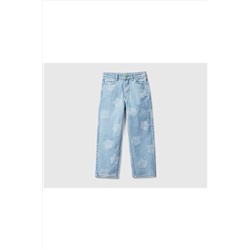United Colors of Benetton Kız Çocuk-denim-baskılı Denim Pantolon 223P4VUGCE01H-901