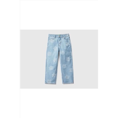 United Colors of Benetton Kız Çocuk-denim-baskılı Denim Pantolon 223P4VUGCE01H-901