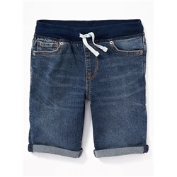 Karate Rib-Knit Waist Denim Shorts for Boys