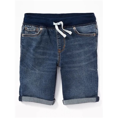 Karate Rib-Knit Waist Denim Shorts for Boys