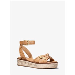 MICHAEL MICHAEL KORS Ripley Crocodile-Embossed Leather Espadrille Sandal