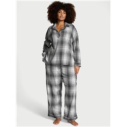 Flannel Popover Long Pajama Set