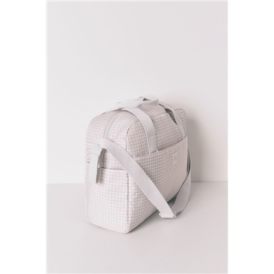 Bolso grande "maternity" cuadros vichy gris oscuro