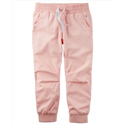 Jersey-Lined Poplin Joggers