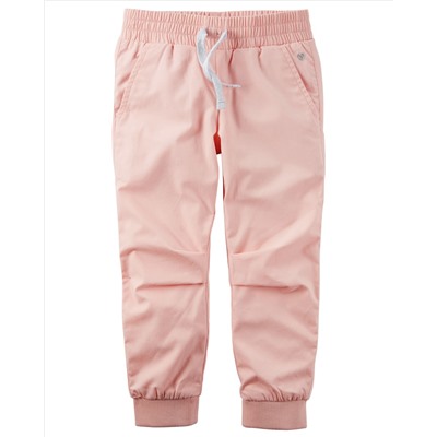 Jersey-Lined Poplin Joggers