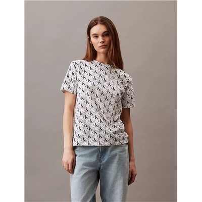 Allover Monogram Logo Print Classic T-Shirt