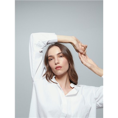 Oversize-Hemdbluse aus Baumwolle