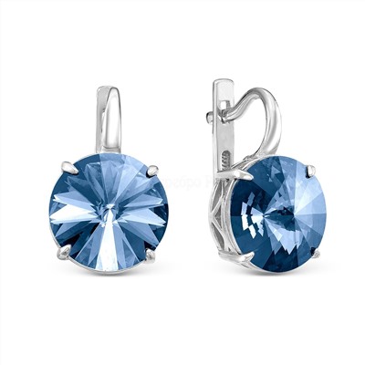 Кольцо из родированного серебра с кристаллом Swarovski 925 пробы 0042к-266