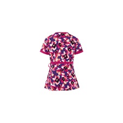 koi Scrubs Wild Flower Mock Wrap Print Top