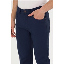 Erkek Lacivert Kanvas Pantolon