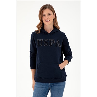 Kadın Lacivert Basic Kapüşonlu Sweatshirt