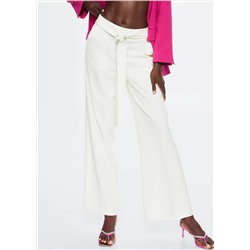 Pantalón recto fluido lazo -  Mujer | MANGO OUTLET Melilla